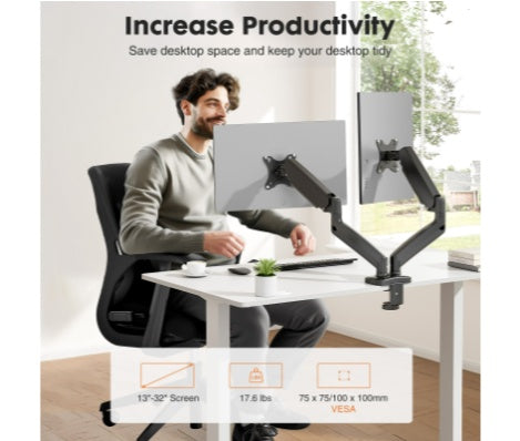 Dual Monitor Arm, Gas Spring – view 2