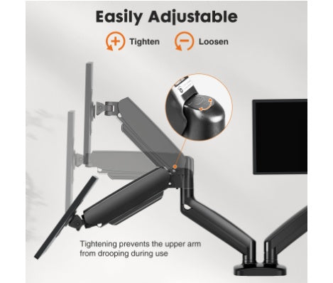Dual Monitor Arm, Gas Spring – view 3